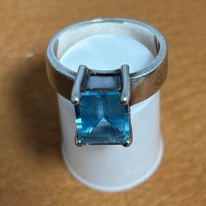 Blue Topaz & Sterling Silver Ring